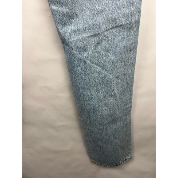 American Eagle 90s Straight Jeans Light Wash Distressed Cotton Denim Ripped - Picture 12 of 15